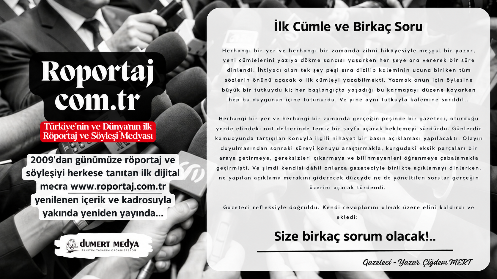 Roportaj.com.tr Yakında Yayında